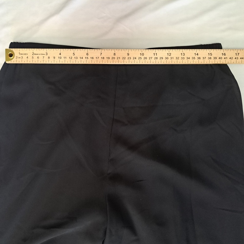 Tally Taylor Vtg Black Cutwork Embroidery Pants‎ 18 Old Money Quiet Luxury Chic - Picture 3 of 7